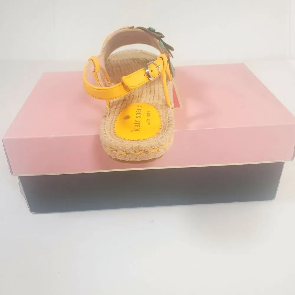 NEW Kate Spade Women’s Sandals Size 7 Yellow Pineapple Slingback Espadrille - Picture 3 of 9